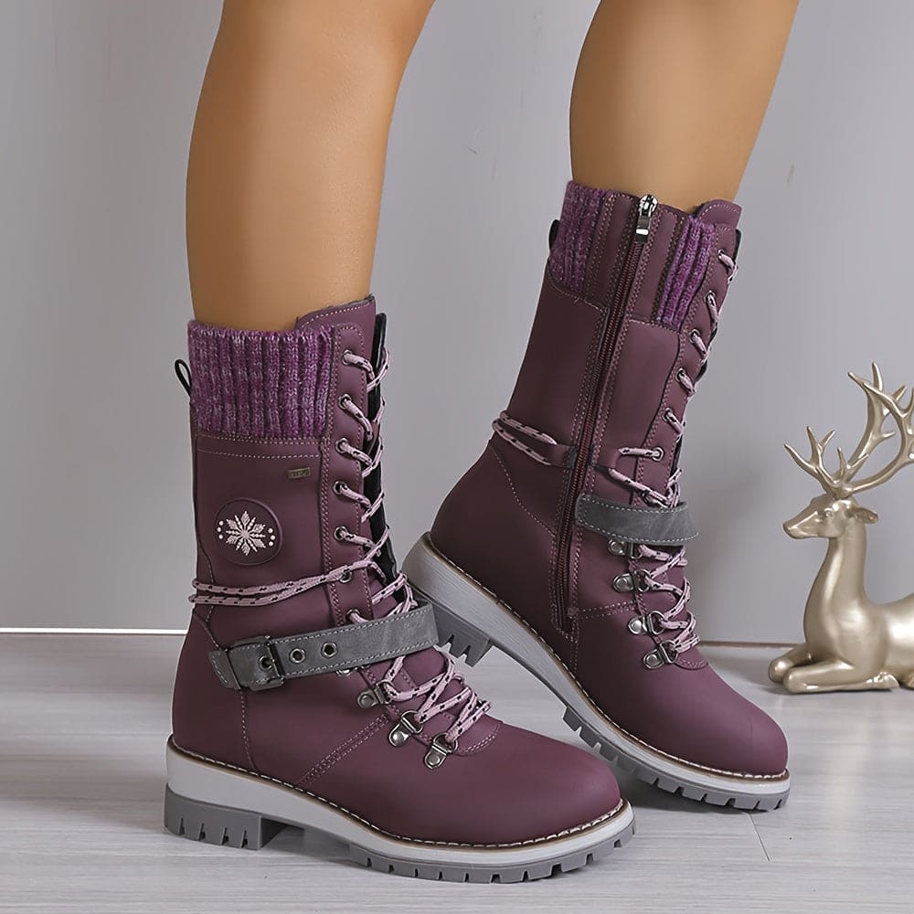 Stilvolle Thermostiefel Mit Strickdetails