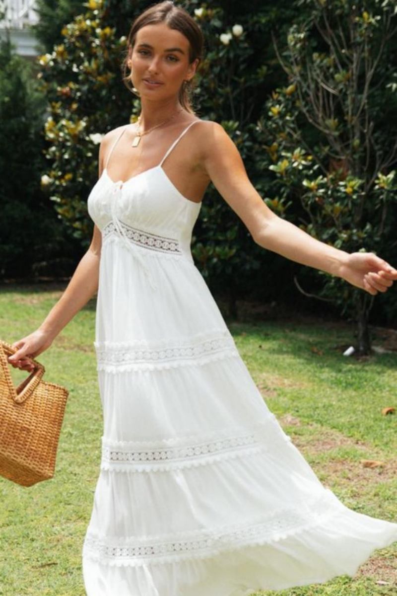 Maxikleid İn A-Linie Mit Spitzendetail