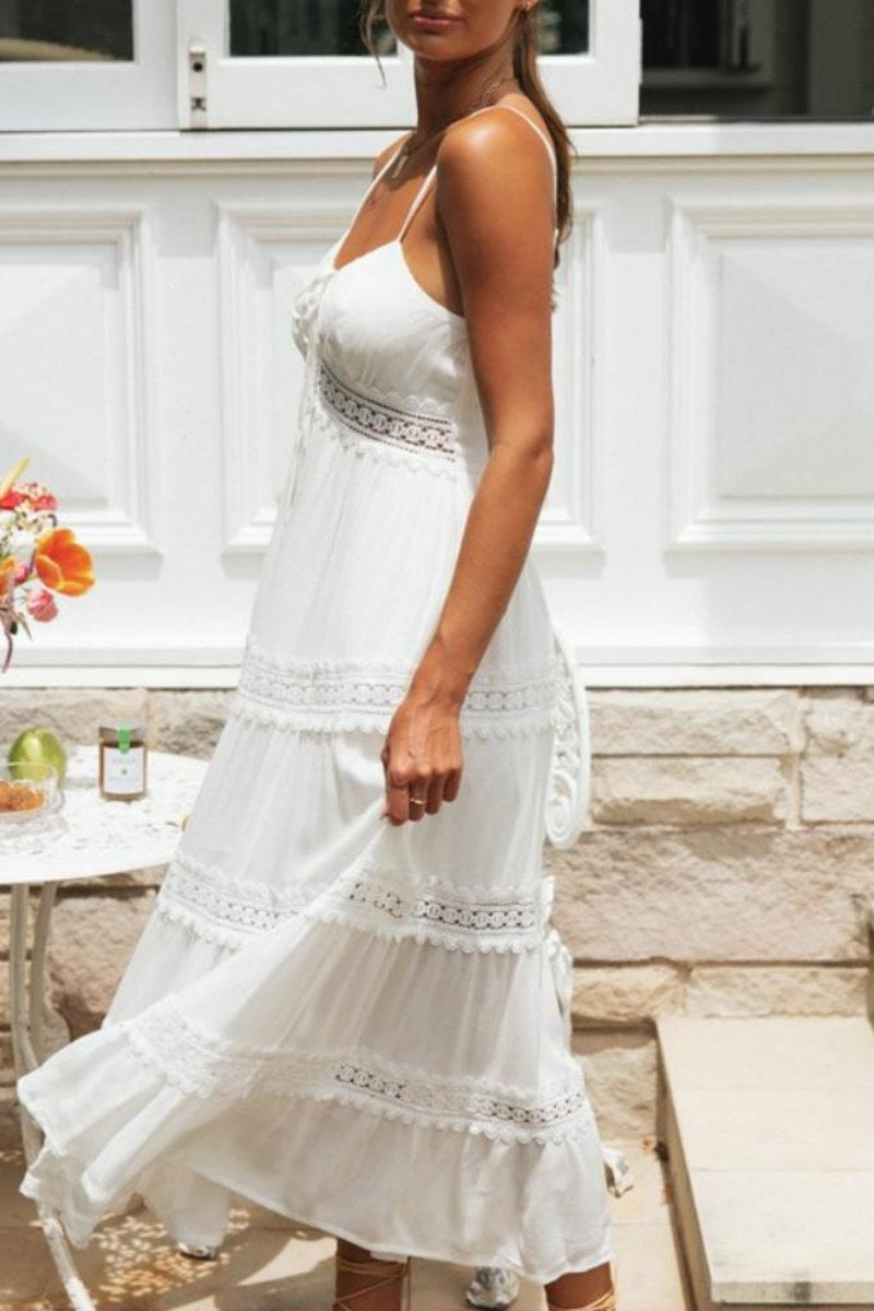 Maxikleid İn A-Linie Mit Spitzendetail