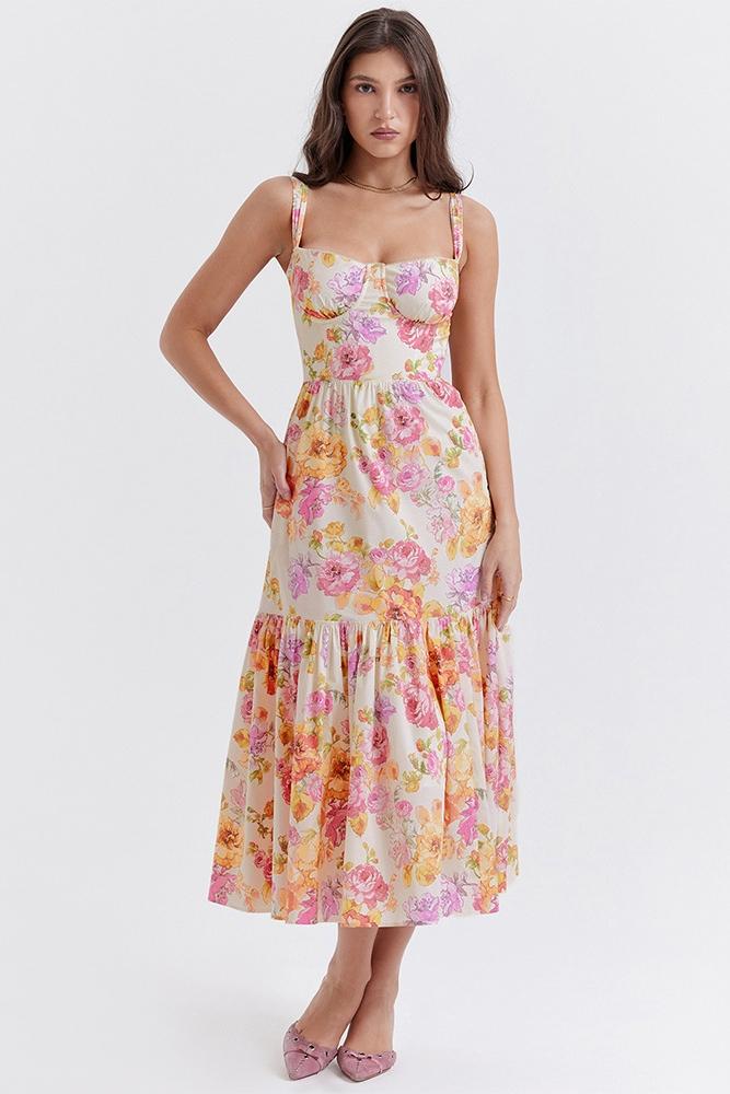 Gemustertes Ausgestelltes Midikleid