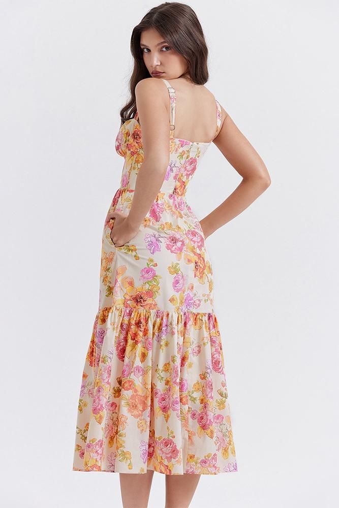 Gemustertes Ausgestelltes Midikleid