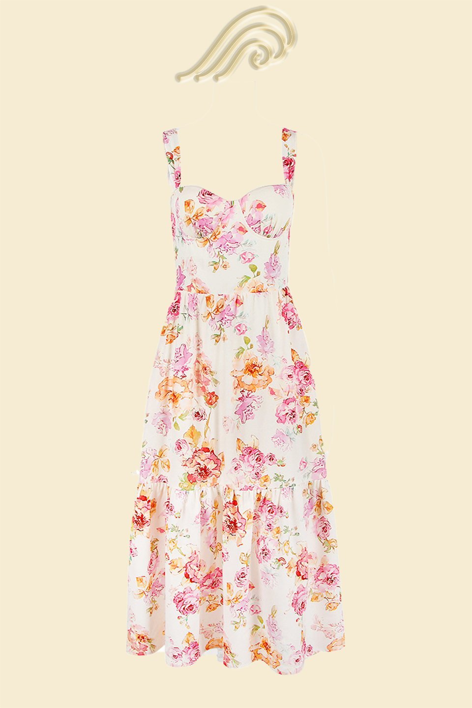 Gemustertes Ausgestelltes Midikleid