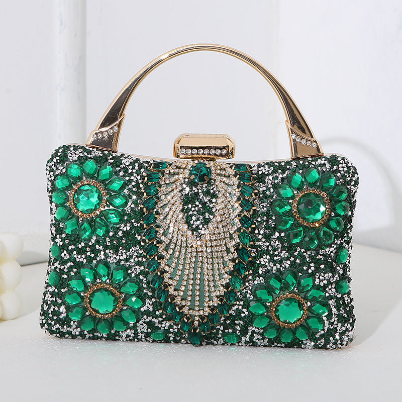 Handgefertigte Abendtasche Mit Diamant-Detail İn Metallic