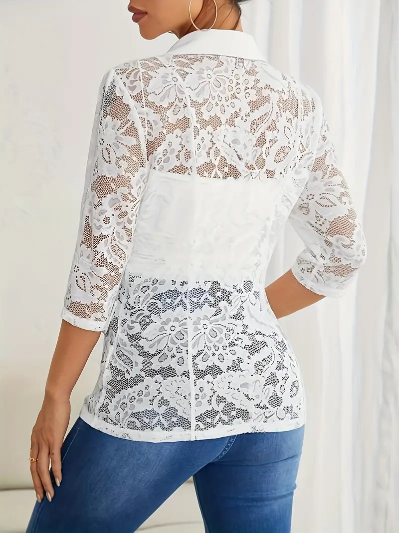 Stylische Designjacke Mit Spitzendetail