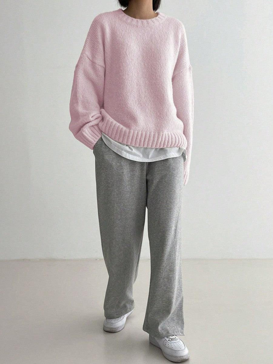 Stilvolles Design Eleganter Rosa Pullover