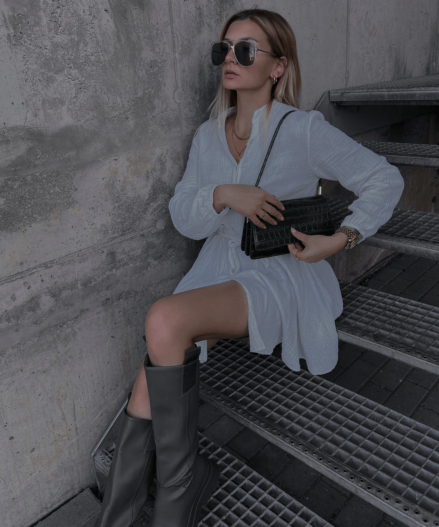 Hemdblusenkleid Mit Knopfdetail Und Taillenband