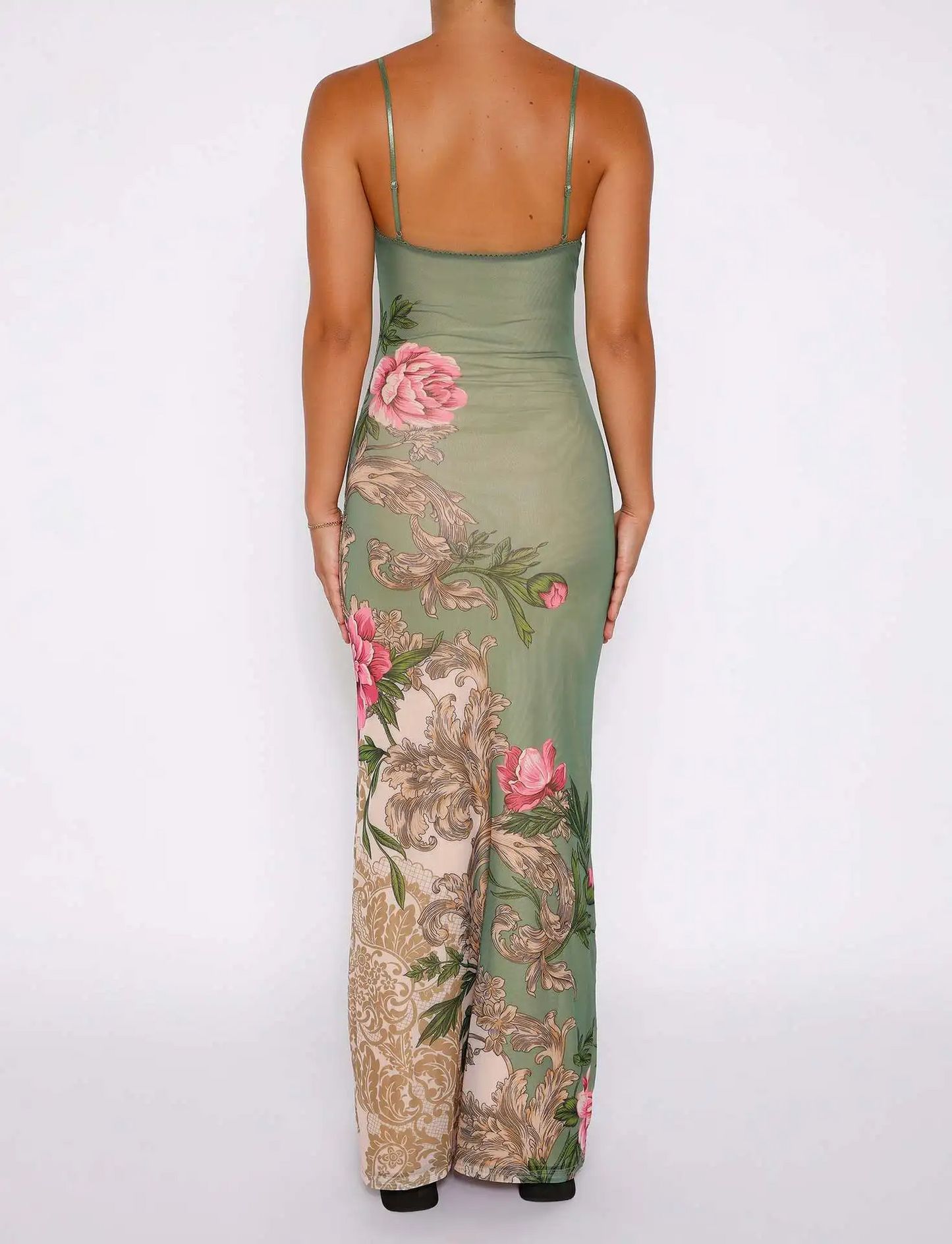 Maxikleid Mit V-Ausschnitt Und Blumenmuster