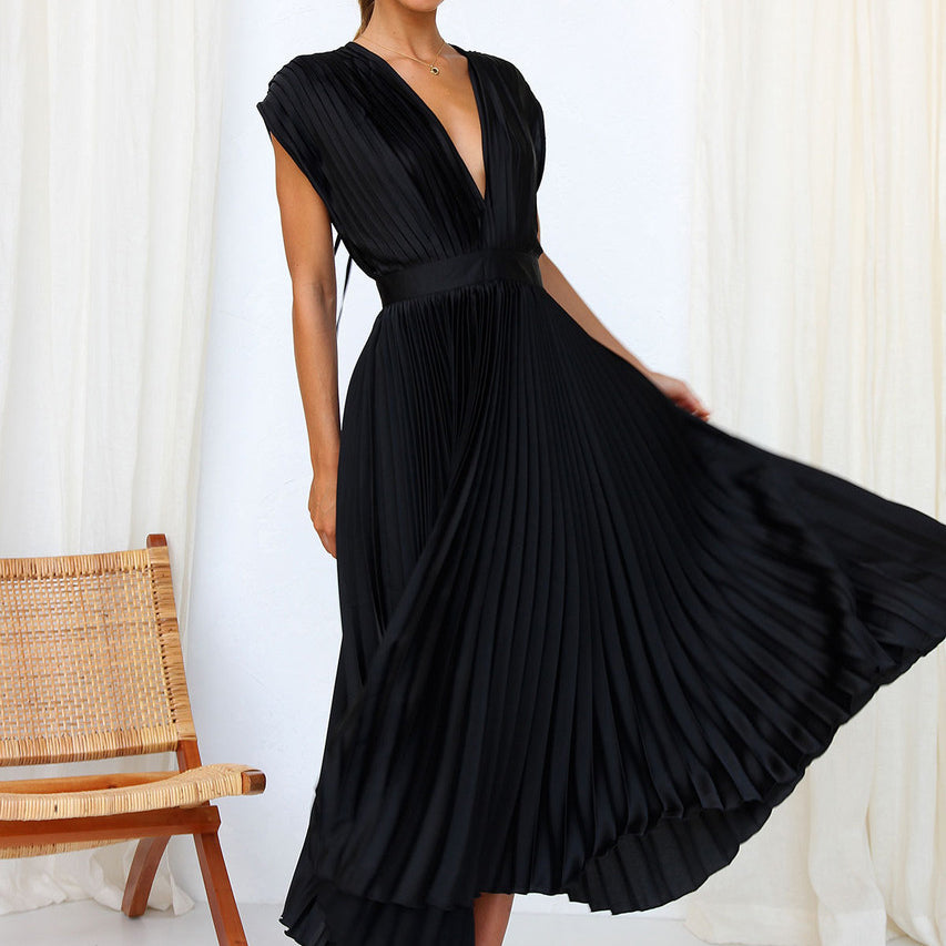Kleid Mit V-Ausschnitt Und Schleife