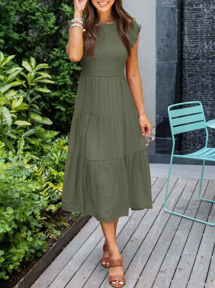 Sommerkleid Mit Rüschendetail Und Taschen