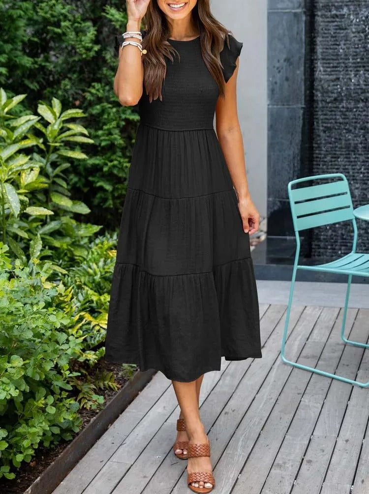 Sommerkleid Mit Rüschendetail Und Taschen
