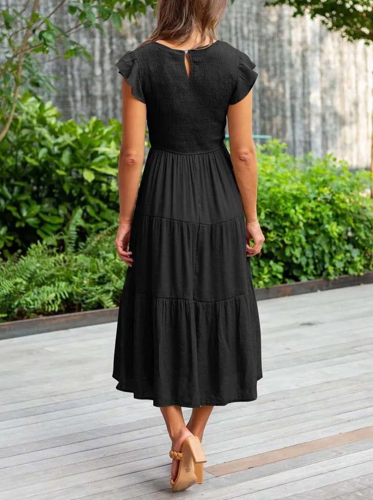 Sommerkleid Mit Rüschendetail Und Taschen