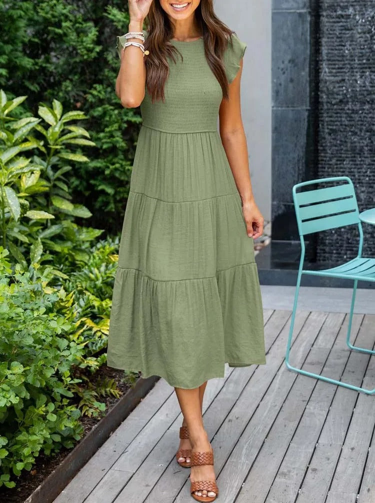 Sommerkleid Mit Rüschendetail Und Taschen