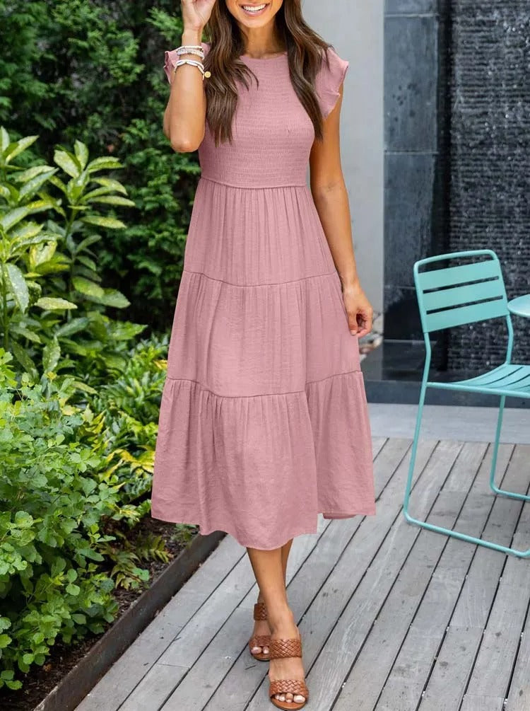 Sommerkleid Mit Rüschendetail Und Taschen