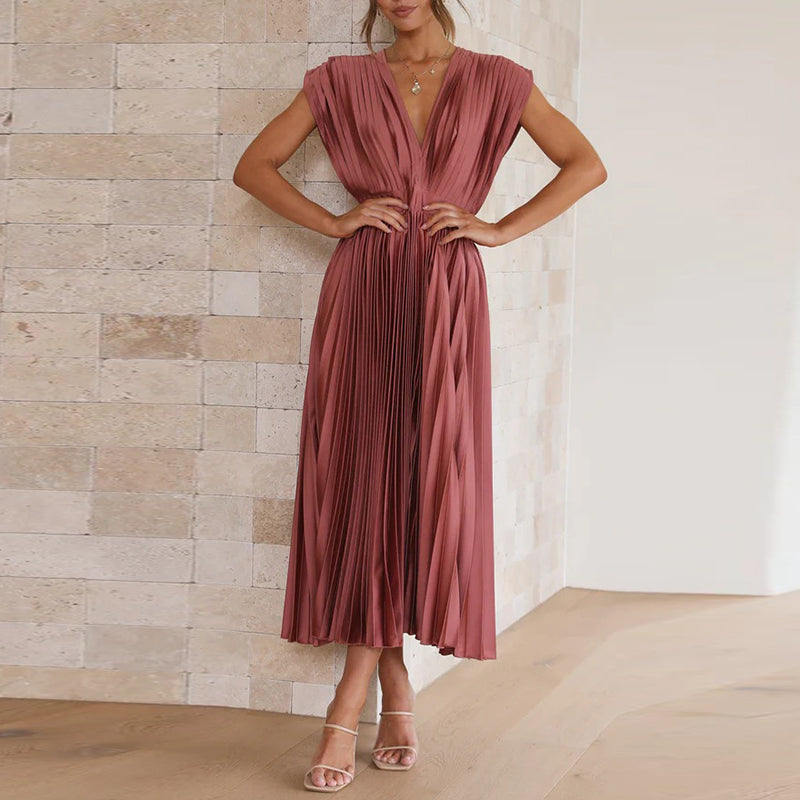 Kleid Mit V-Ausschnitt Und Schleife