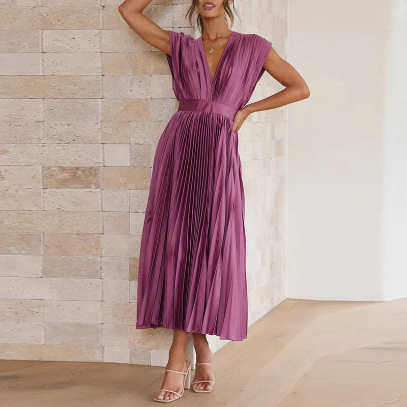 Kleid Mit V-Ausschnitt Und Schleife