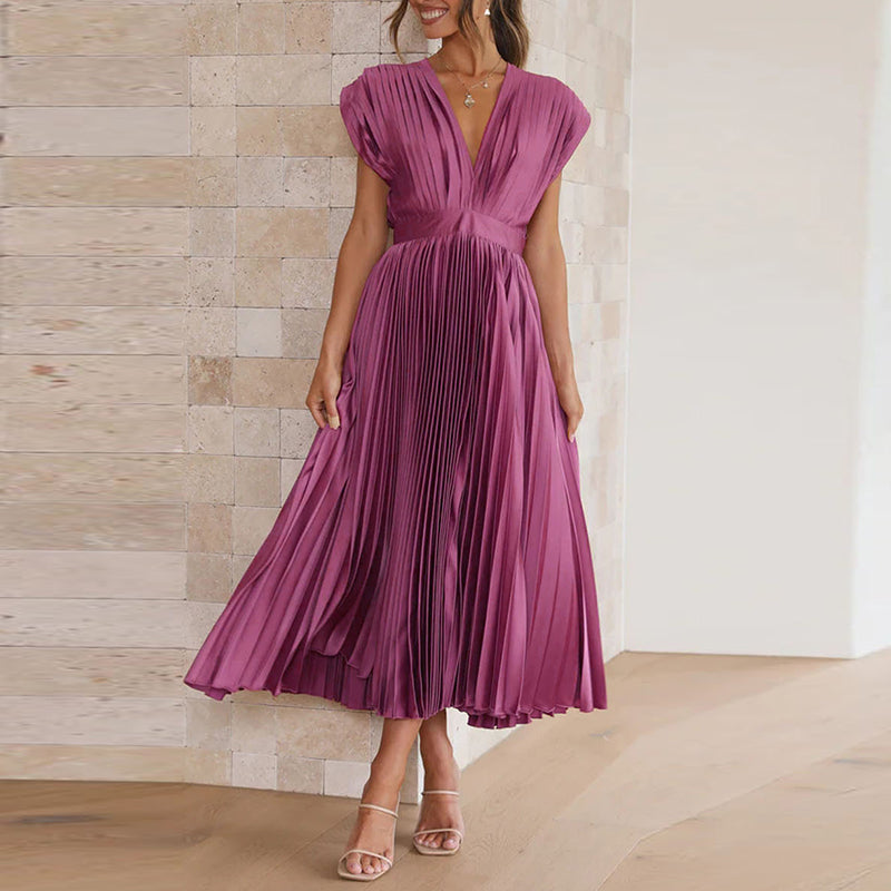 Kleid Mit V-Ausschnitt Und Schleife