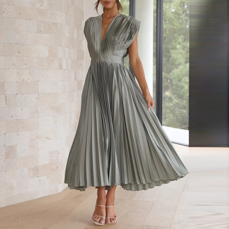 Kleid Mit V-Ausschnitt Und Schleife