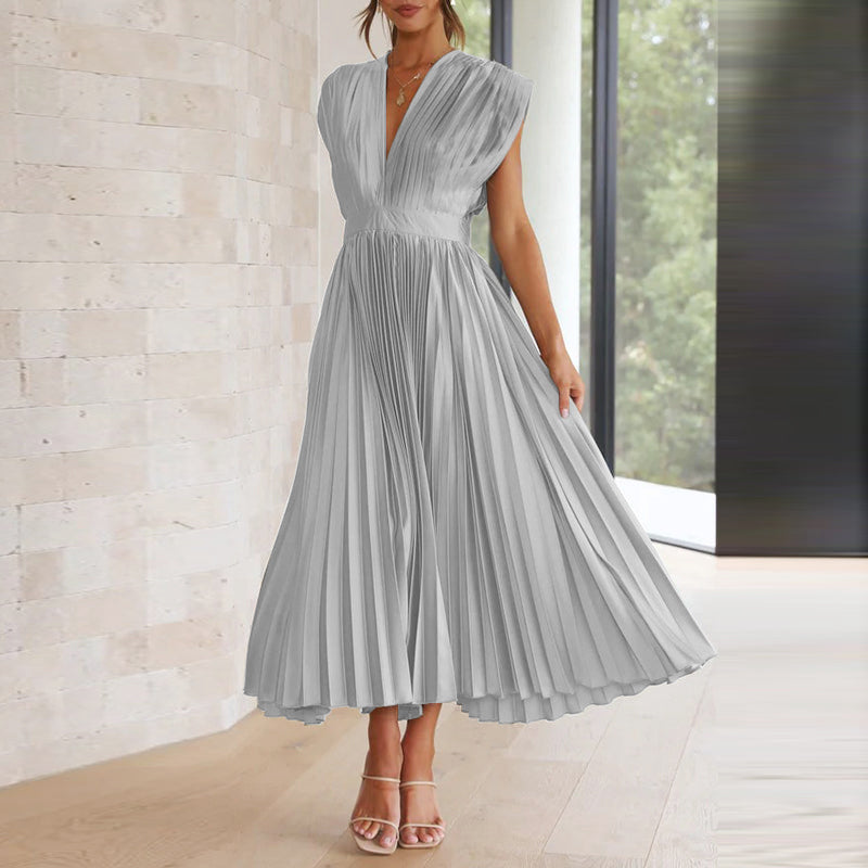 Kleid Mit V-Ausschnitt Und Schleife