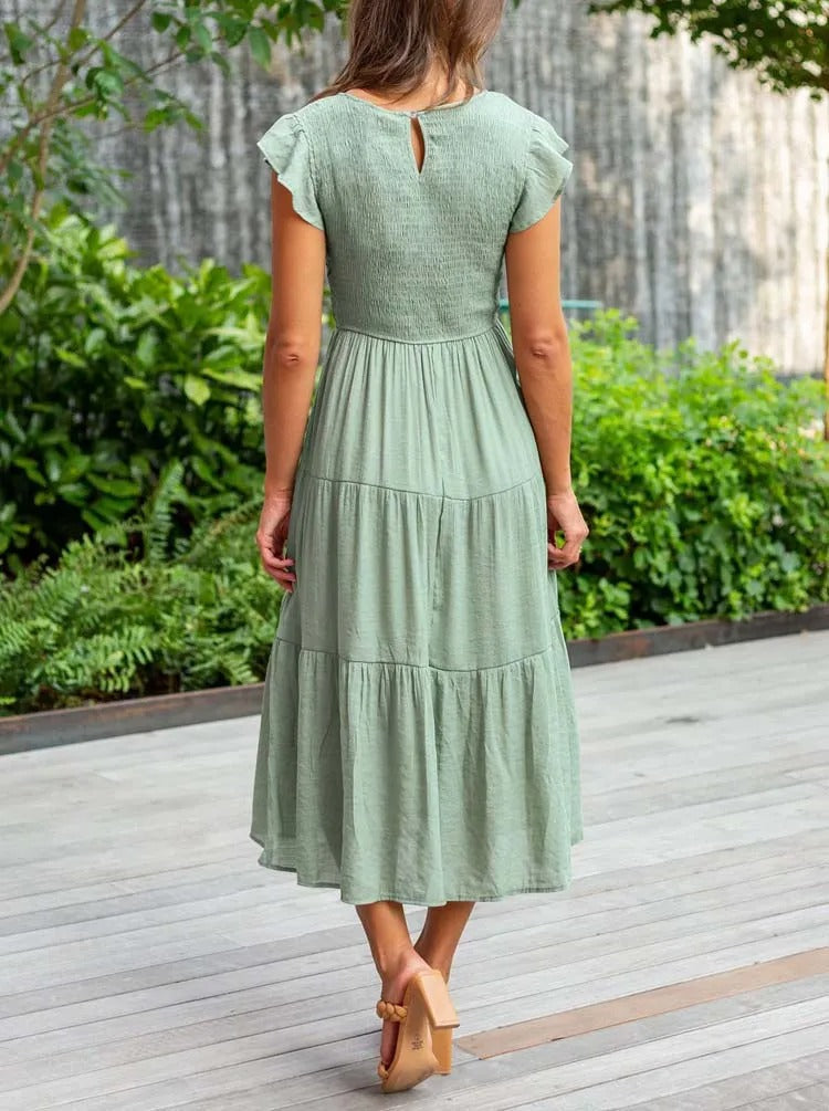 Sommerkleid Mit Rüschendetail Und Taschen
