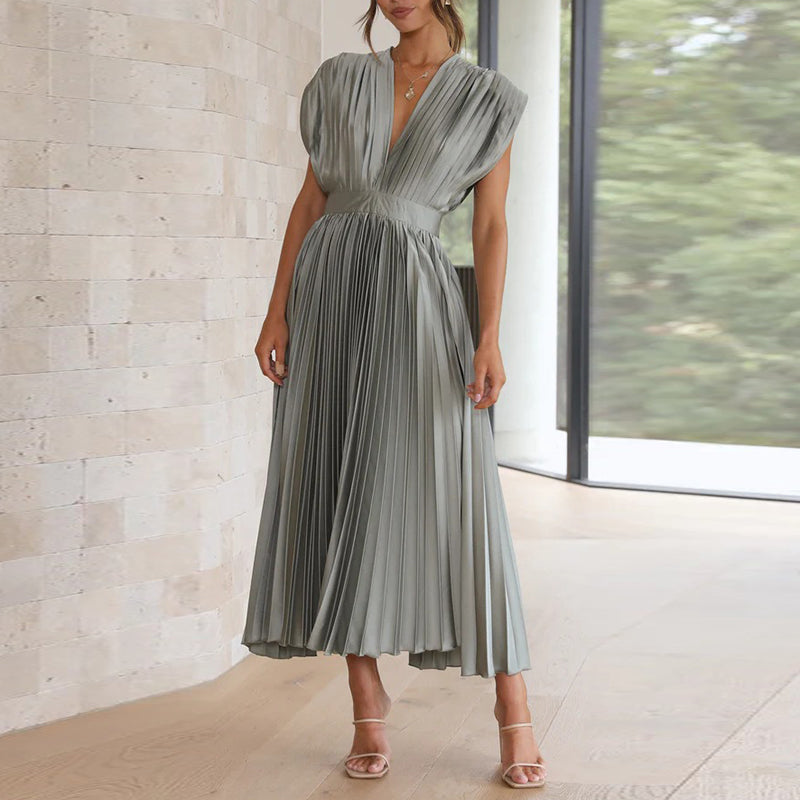 Kleid Mit V-Ausschnitt Und Schleife
