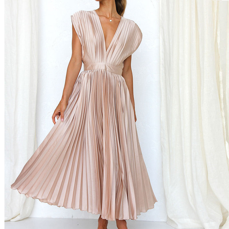 Kleid Mit V-Ausschnitt Und Schleife