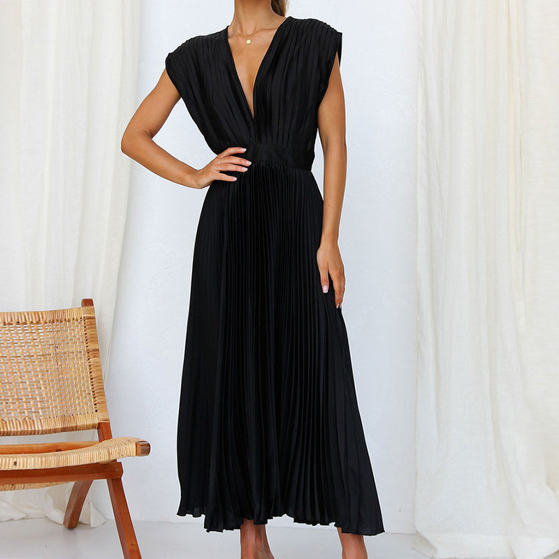 Kleid Mit V-Ausschnitt Und Schleife