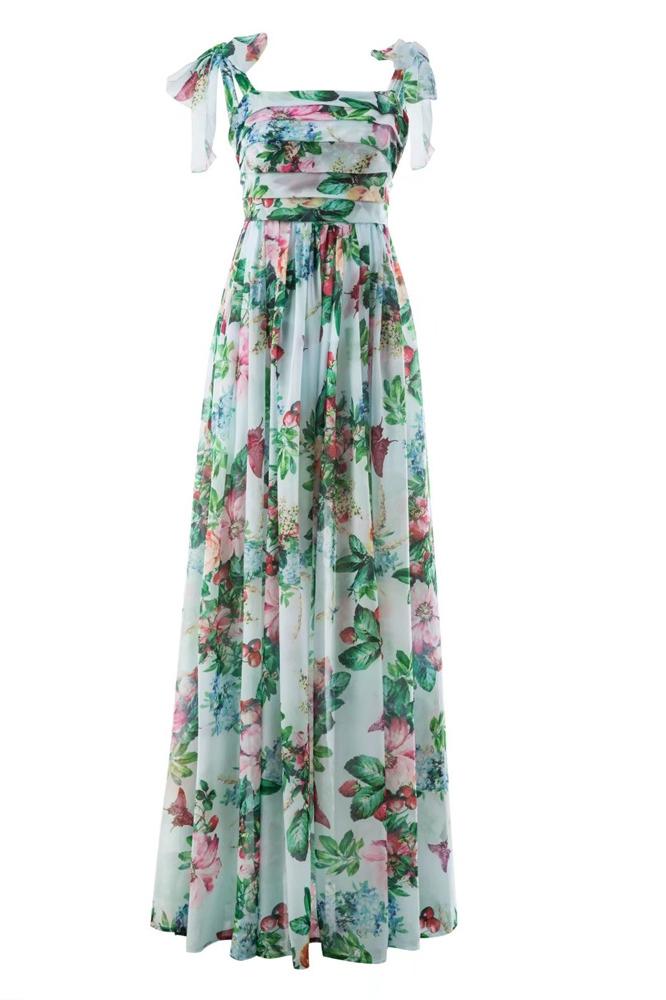 Bedrucktes Trägerloses Maxikleid „Dinah“