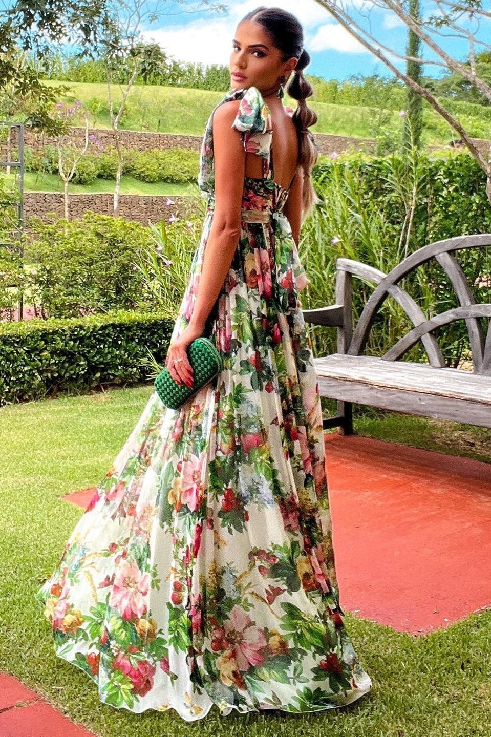 Bedrucktes Trägerloses Maxikleid „Dinah“