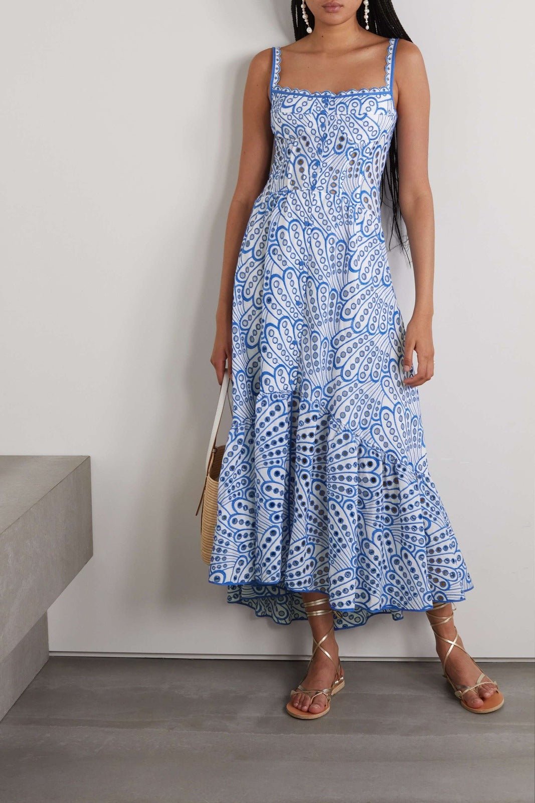 Helen Midi-Bustierkleid Aus Bestickter Spitze
