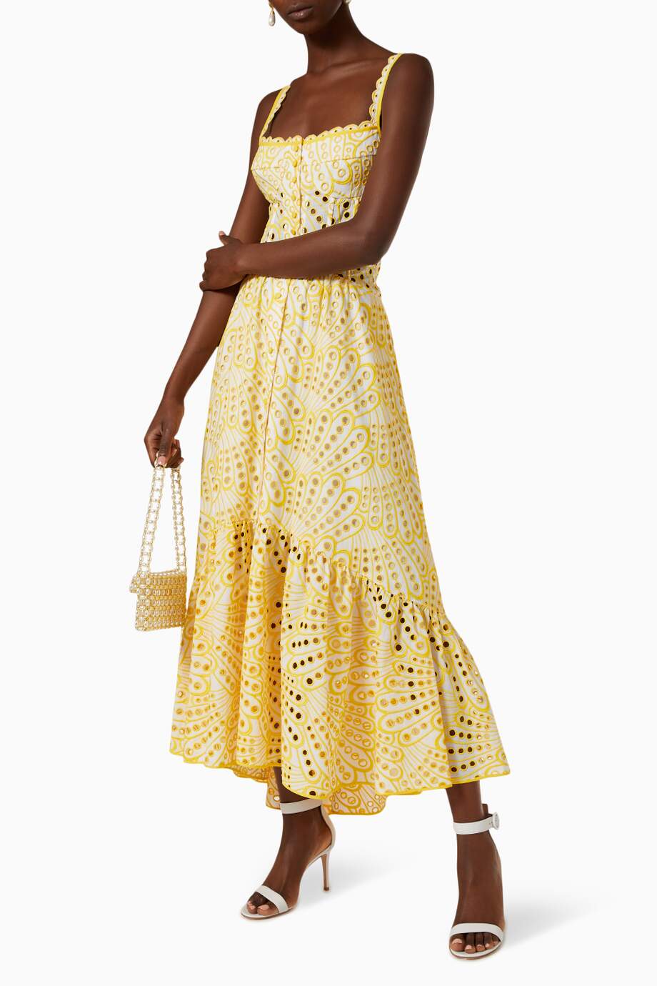 Helen Midi-Bustierkleid Aus Bestickter Spitze