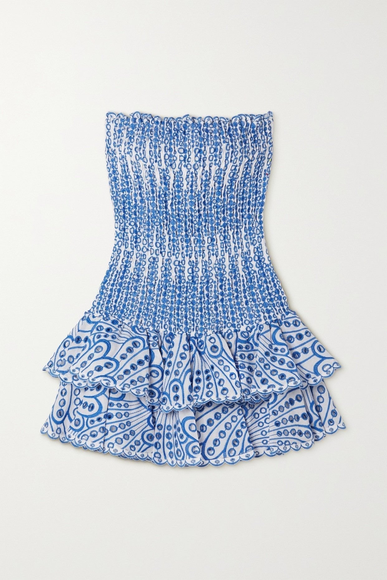 Trägerloses Mini-Bodycon-Kleid Aus Bestickter Spitze
