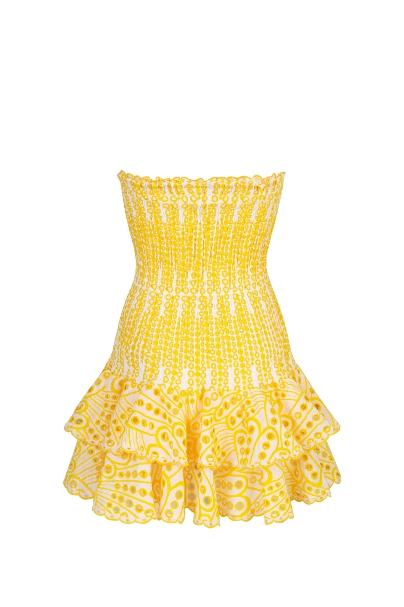 Trägerloses Mini-Bodycon-Kleid Aus Bestickter Spitze