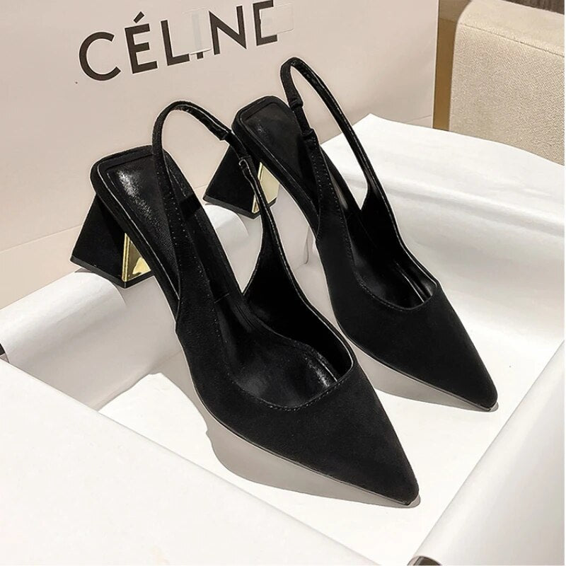 Elegante Schuhe Mit Spitzem Absatz
