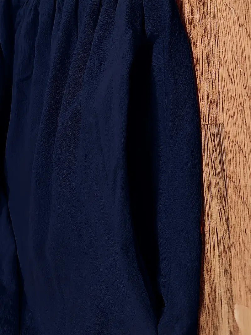 Kurzärmliges Midikleid Mit Taschen