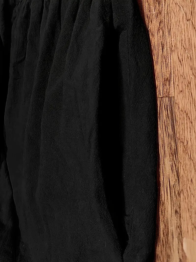 Kurzärmliges Midikleid Mit Taschen