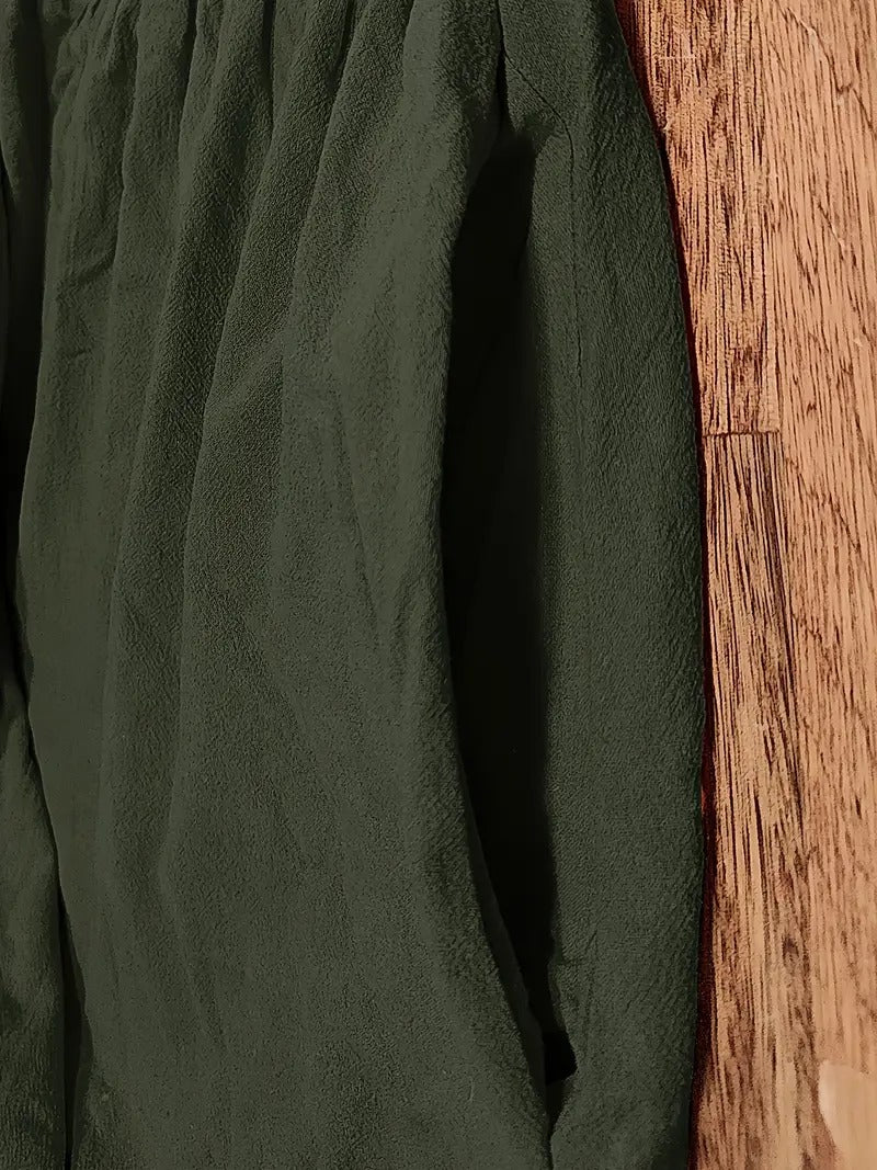 Kurzärmliges Midikleid Mit Taschen