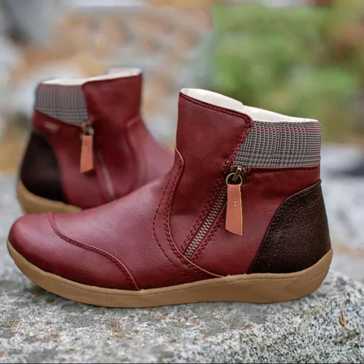 Orthopädische Lederstiefel Mit Reißverschluss