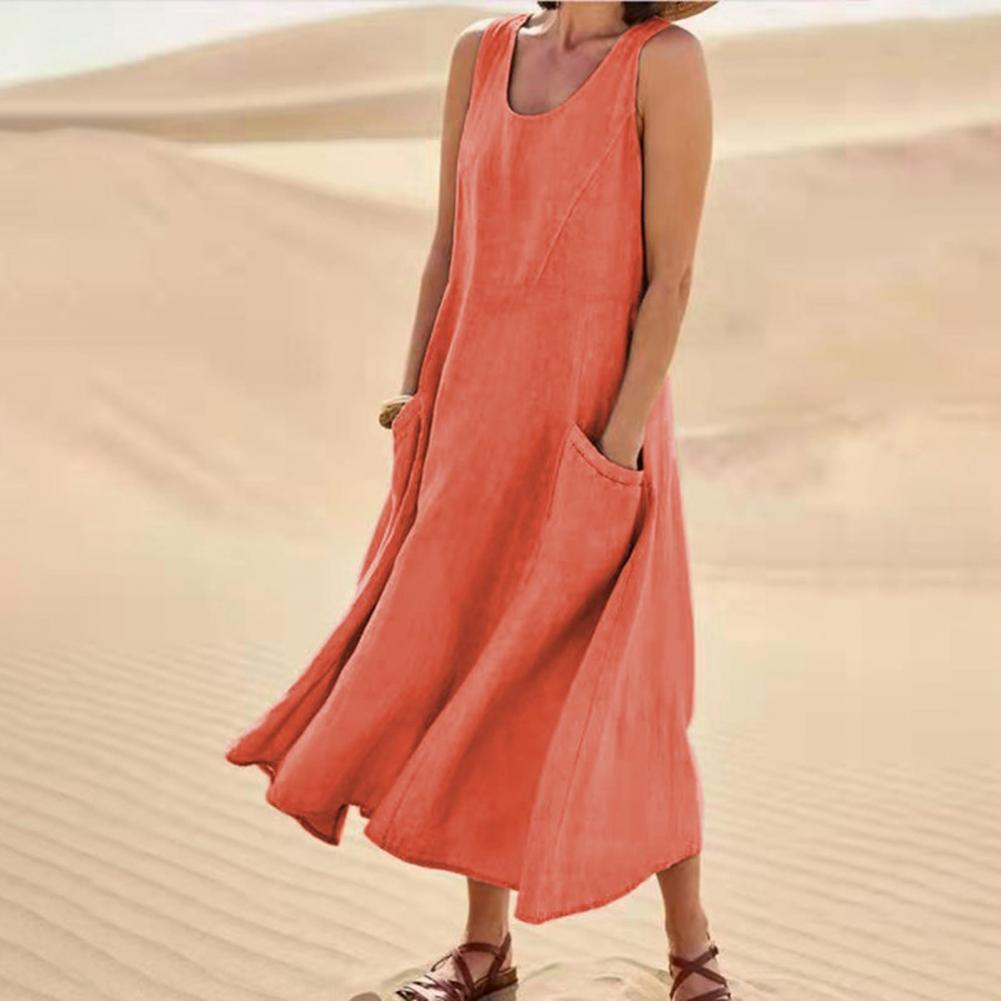 Maxi-Sommerkleid Mit Taschen