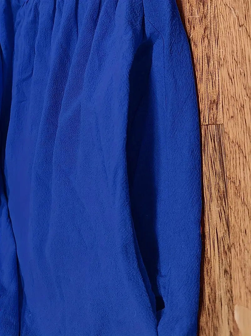 Kurzärmliges Midikleid Mit Taschen