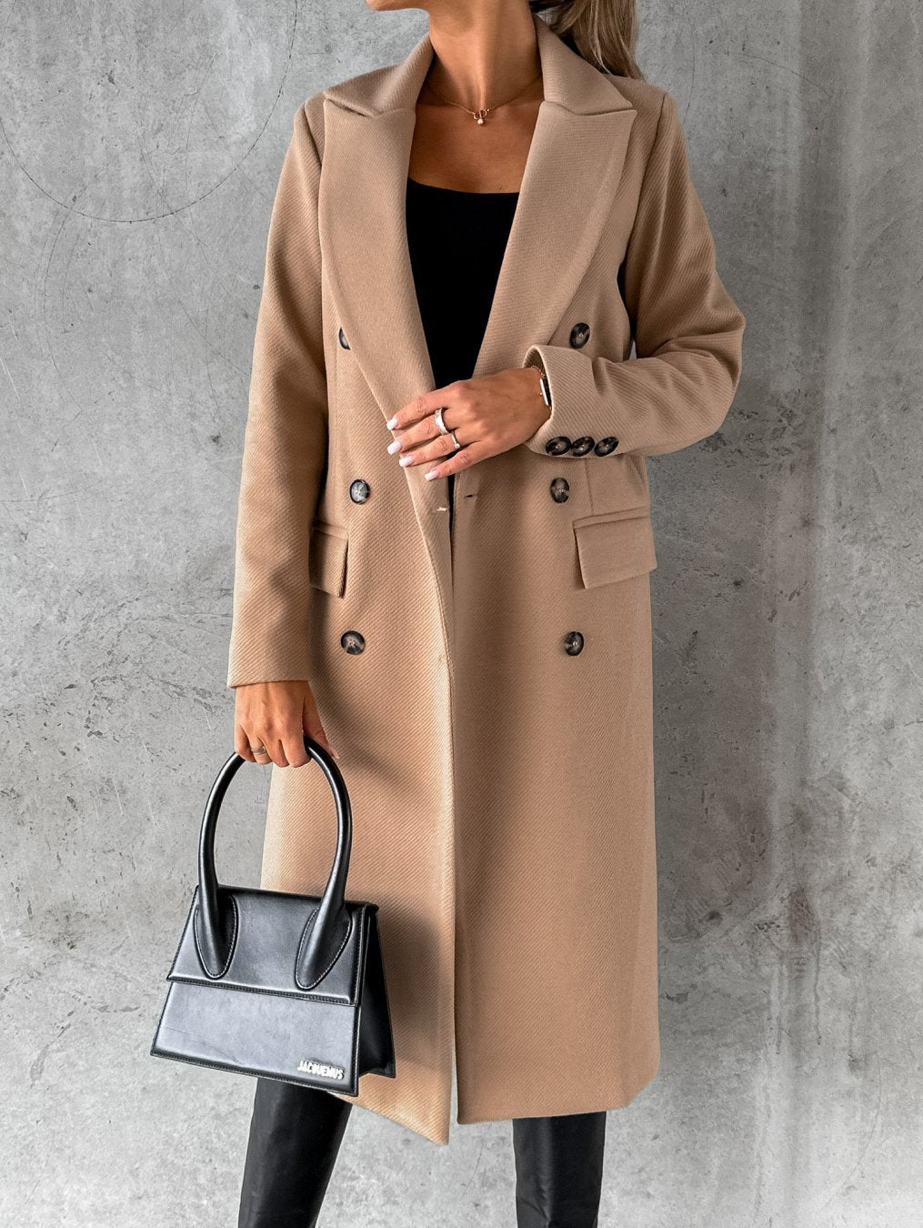 Gefütterter Kaschmirmantel Mit Taschen
