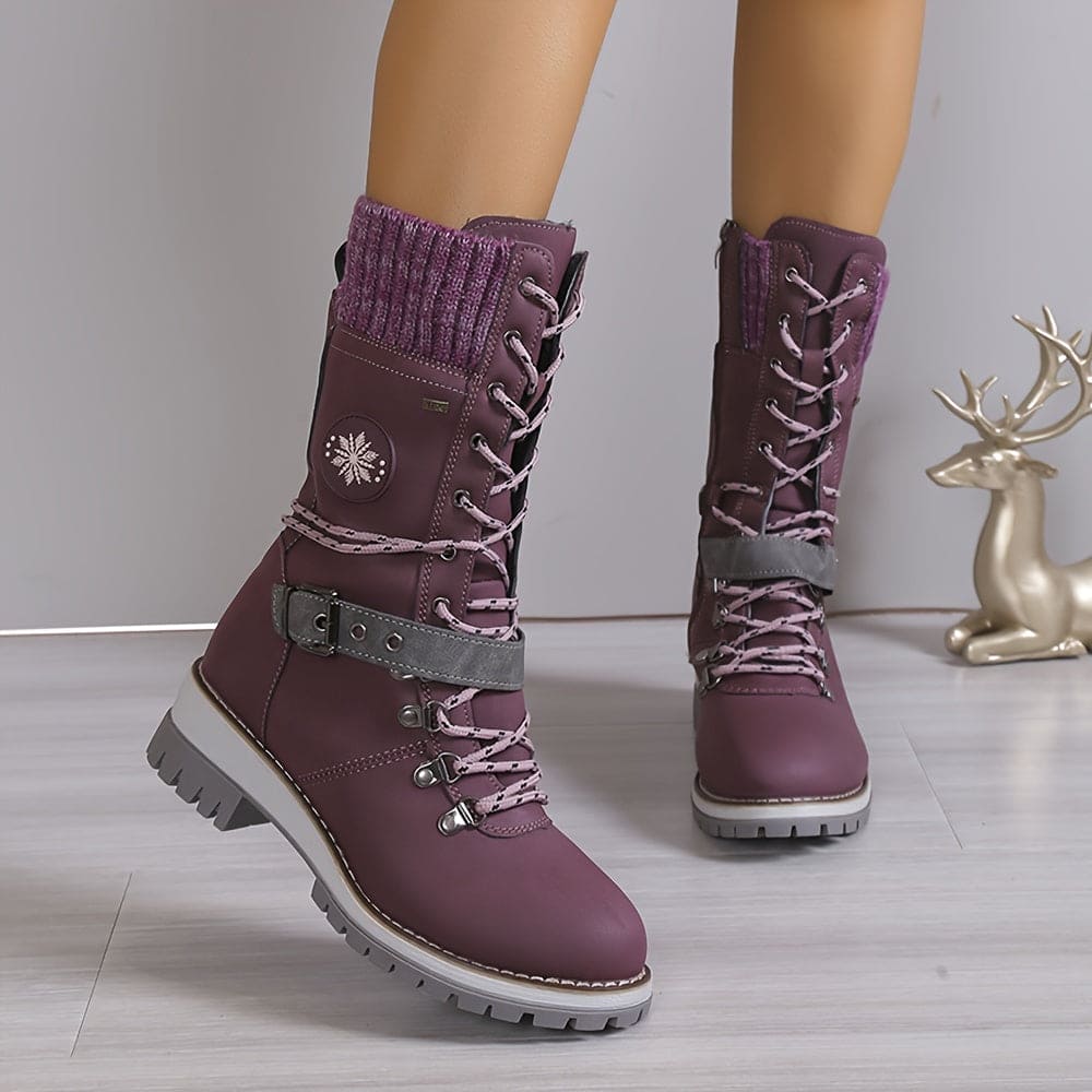Stilvolle Thermostiefel Mit Strickdetails