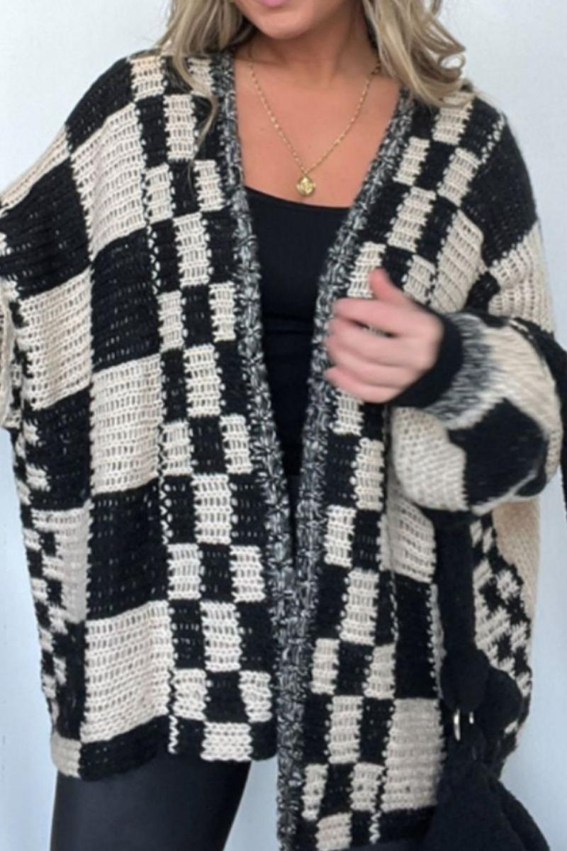 Eleganter Karierter Cardigan