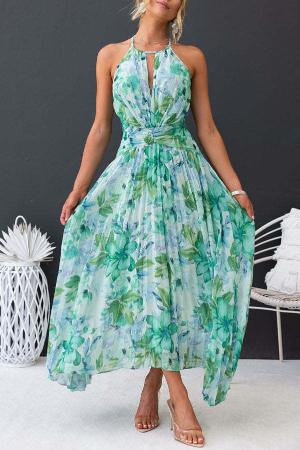Elegantes Neckholder-Midikleid