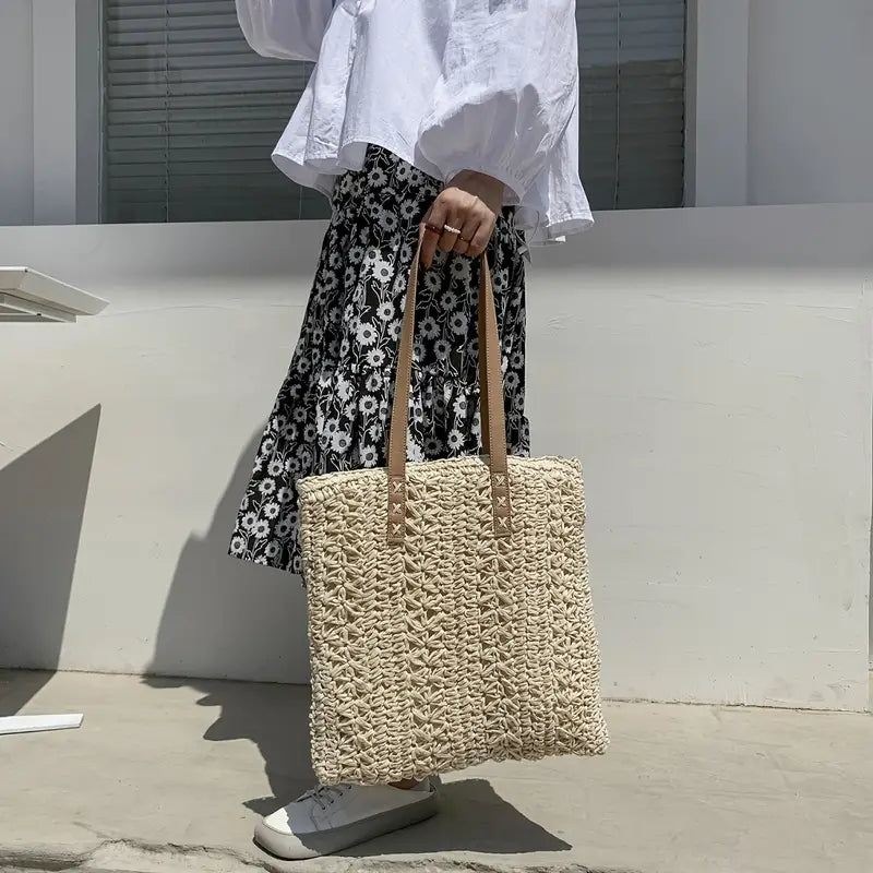 Geflochtene Sommer-Strandtasche