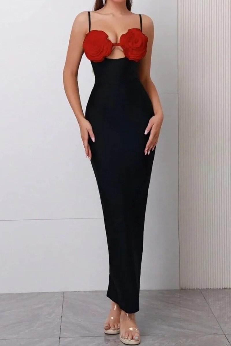 Bandage-Maxi-Slipkleid Mit Blumenmuster