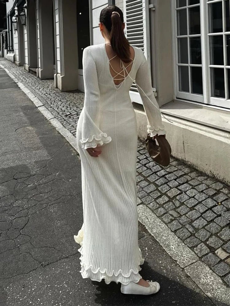 Maxi-Strickkleid İm Glockenschnitt