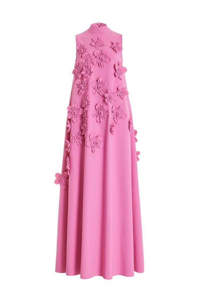Ärmelloses Maxikleid Mit Blumenverzierung