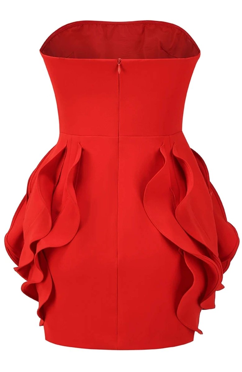 Trägerloses Minikleid Mit Blumendetail
