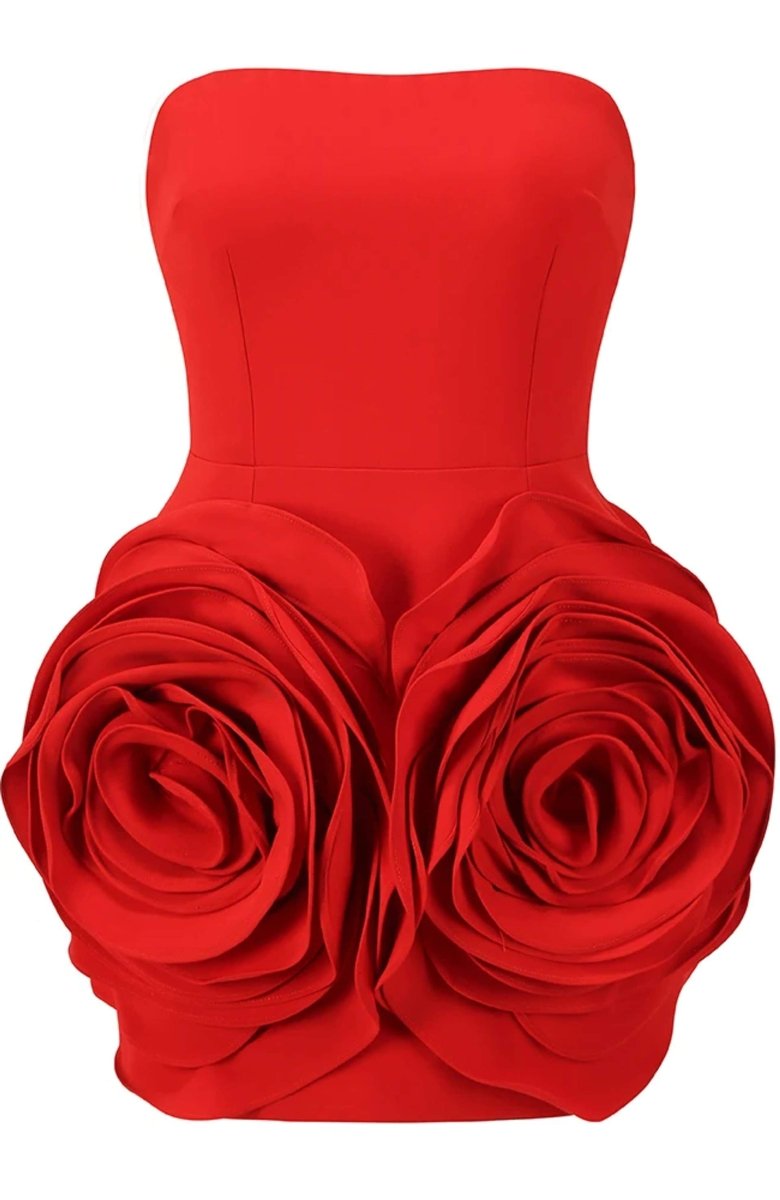 Trägerloses Minikleid Mit Blumendetail