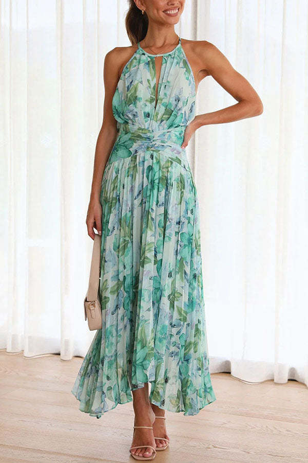 Elegantes Neckholder-Midikleid